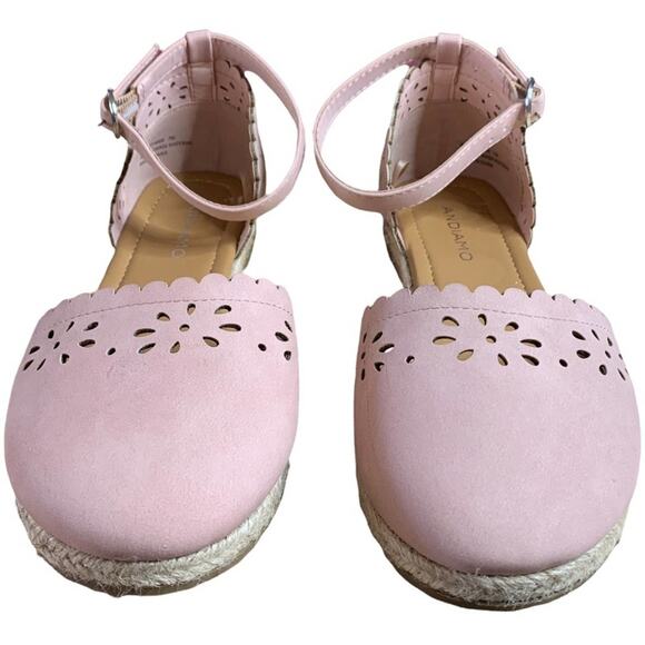 Andiamo Nancy flat shoes espadrilles light pink blush size 7W Wide - Picture 2 of 9